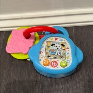 NWT Fisher-Price Blue and Red Puppy Baby Activity Toy with Teethers